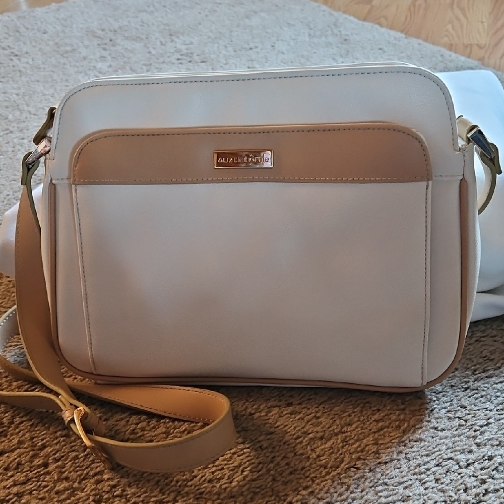 Liz Claiborne Two-tone Tan and Cream Faux Leather Women's Bag